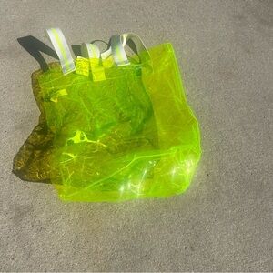 Neon Yellow Transparent Tote Bag